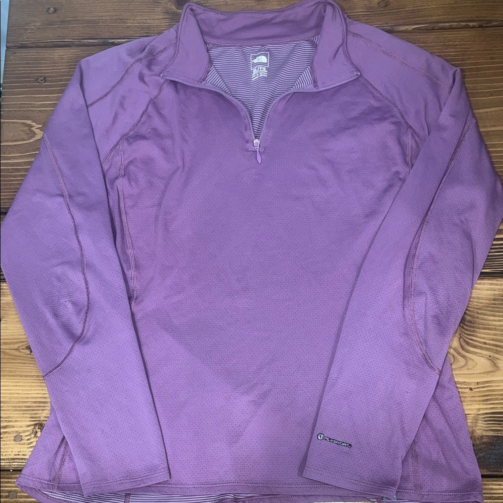 The North Face Lavender Women's Quarter Zip Sweatshirt Athletic-wear Workout XL